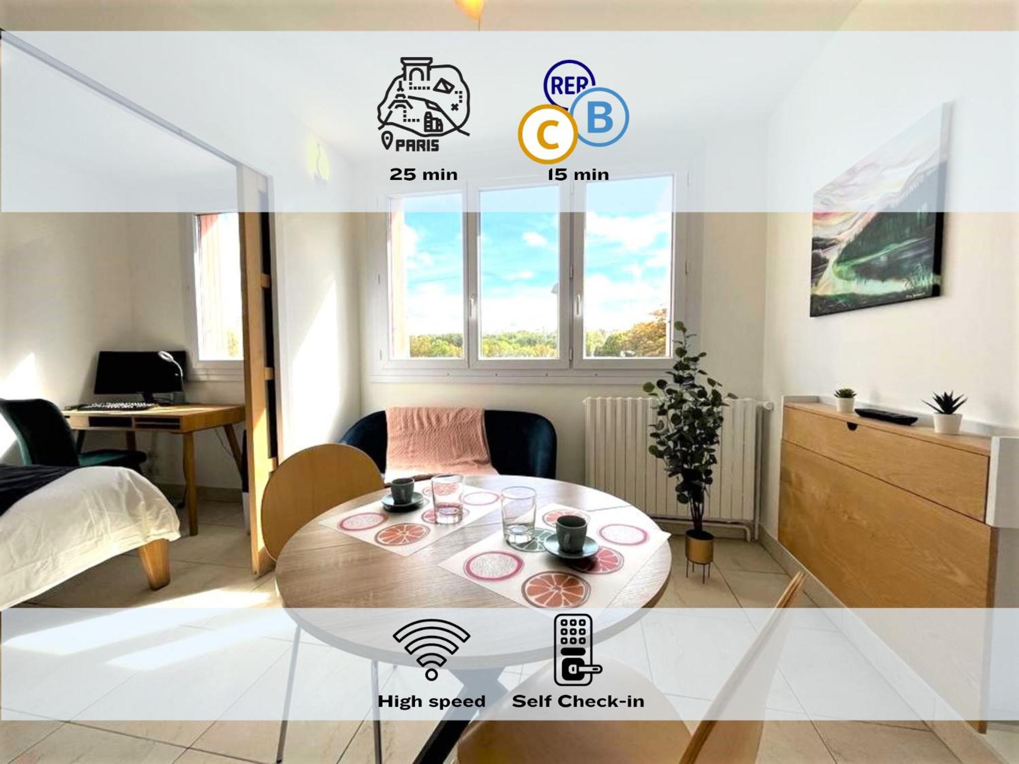 Le Prasino - Paisible Appartement Proche Rer - Bail Mobilite มัสซี ภายนอก รูปภาพ